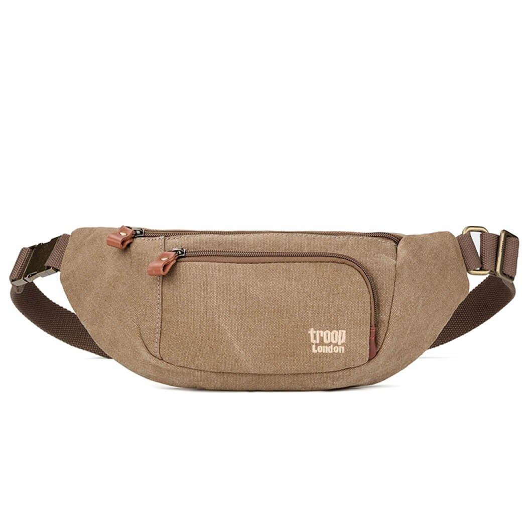TRP1513 Troop London Classic Canvas Waist Bag (Brown) - mezetto