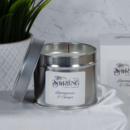 Lemongrass & Ginger - Travel Tin Candle - Wooden Wick - mezetto Shopify Collective The Stirling Candle Company