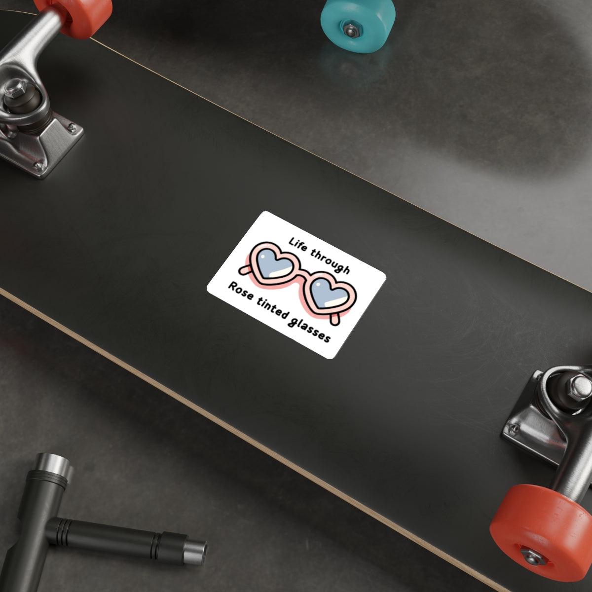 Life Through Rose - Tinted Glasses Sticker – Heart Shades - mezetto KEOLIX KEOLIX