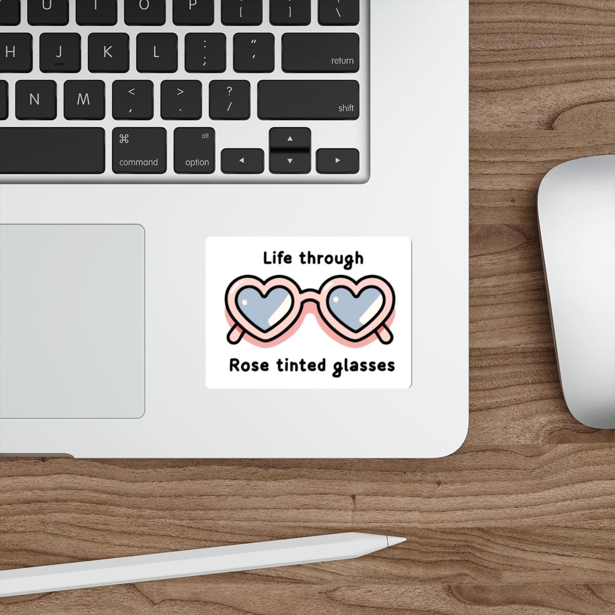 Life Through Rose - Tinted Glasses Sticker – Heart Shades - mezetto KEOLIX KEOLIX