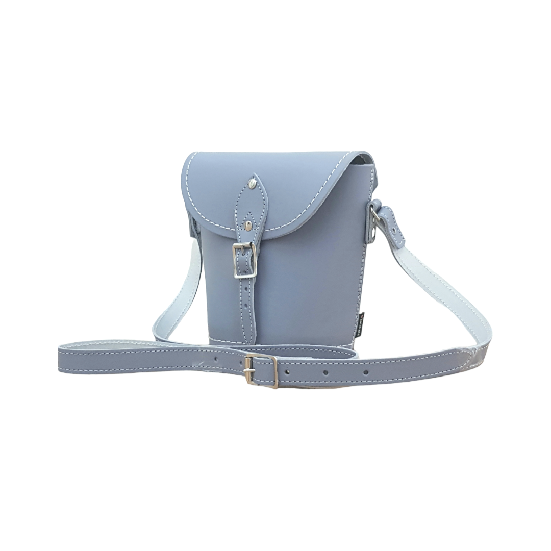 Handmade Leather Barrel Bag - Lilac Grey-1