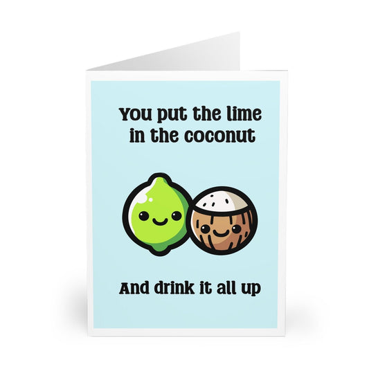 Lime & Coconut – Funny Whimsical Greeting Card for Love - mezetto KEOLIX KEOLIX