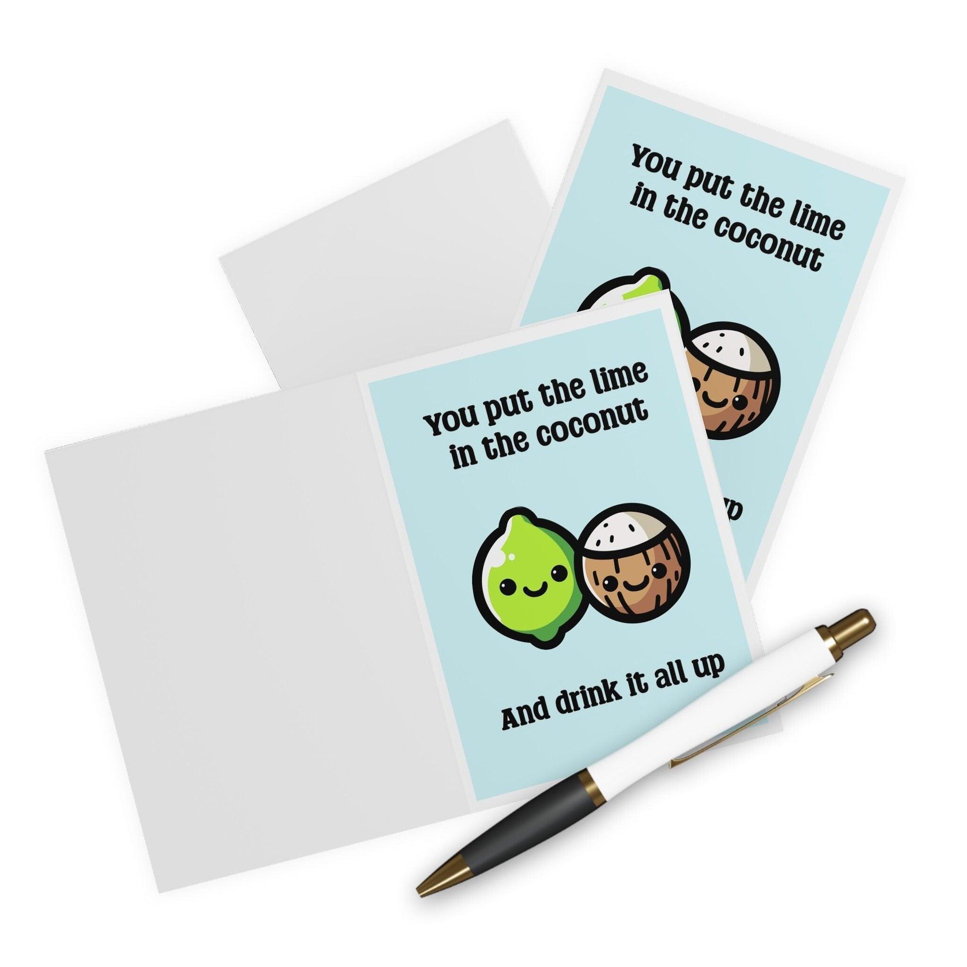 Lime & Coconut – Funny Whimsical Greeting Card for Love - mezetto KEOLIX KEOLIX