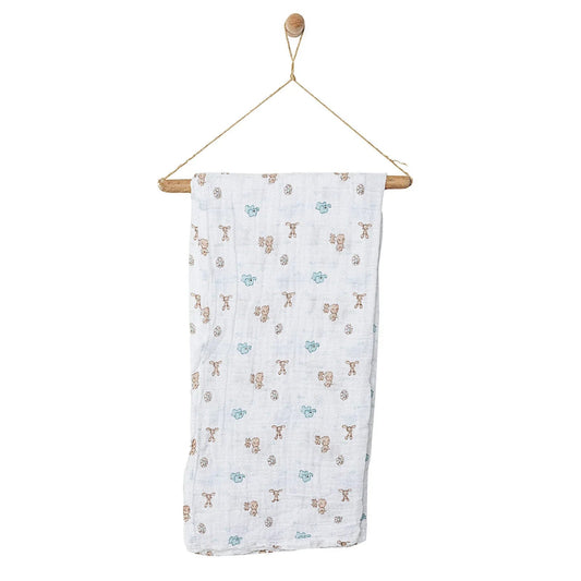 Little Dreams Girl Muslin Blanket - White - mezetto