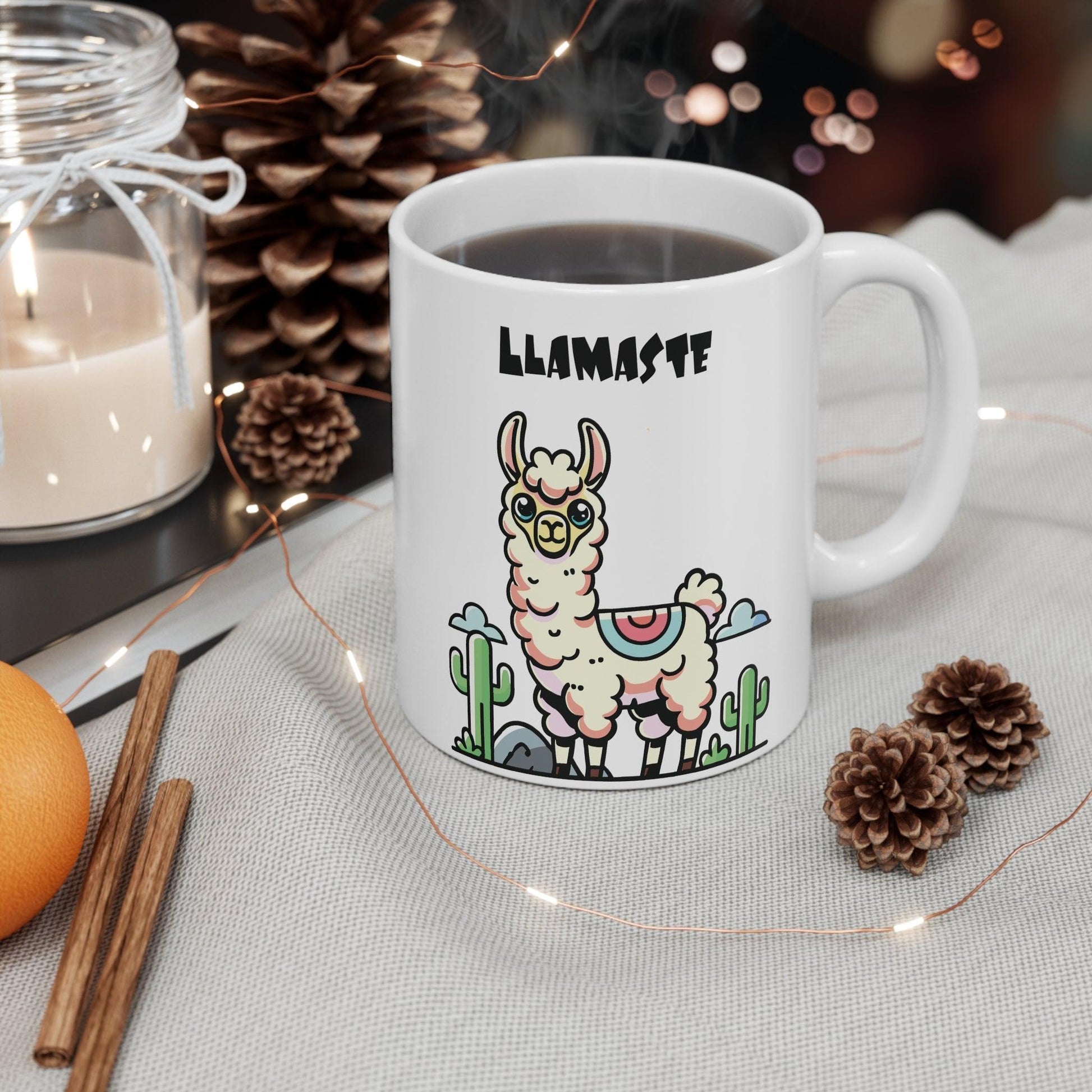 Llamaste Mug – Cute Yoga Llama Pastel Design - mezetto KEOLIX KEOLIX