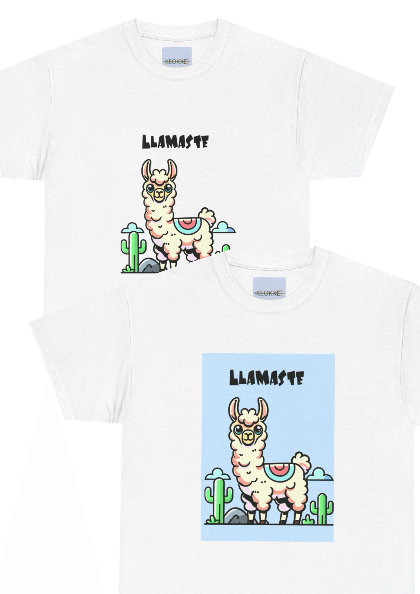 Llamaste – Peaceful & Playful Yoga T-Shirt - mezetto KEOLIX KEOLIX