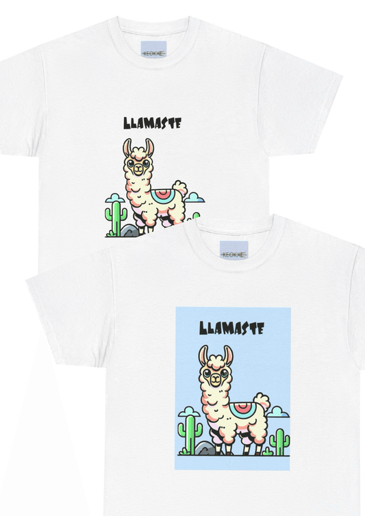 Llamaste – Peaceful & Playful Yoga T-Shirt - mezetto KEOLIX KEOLIX