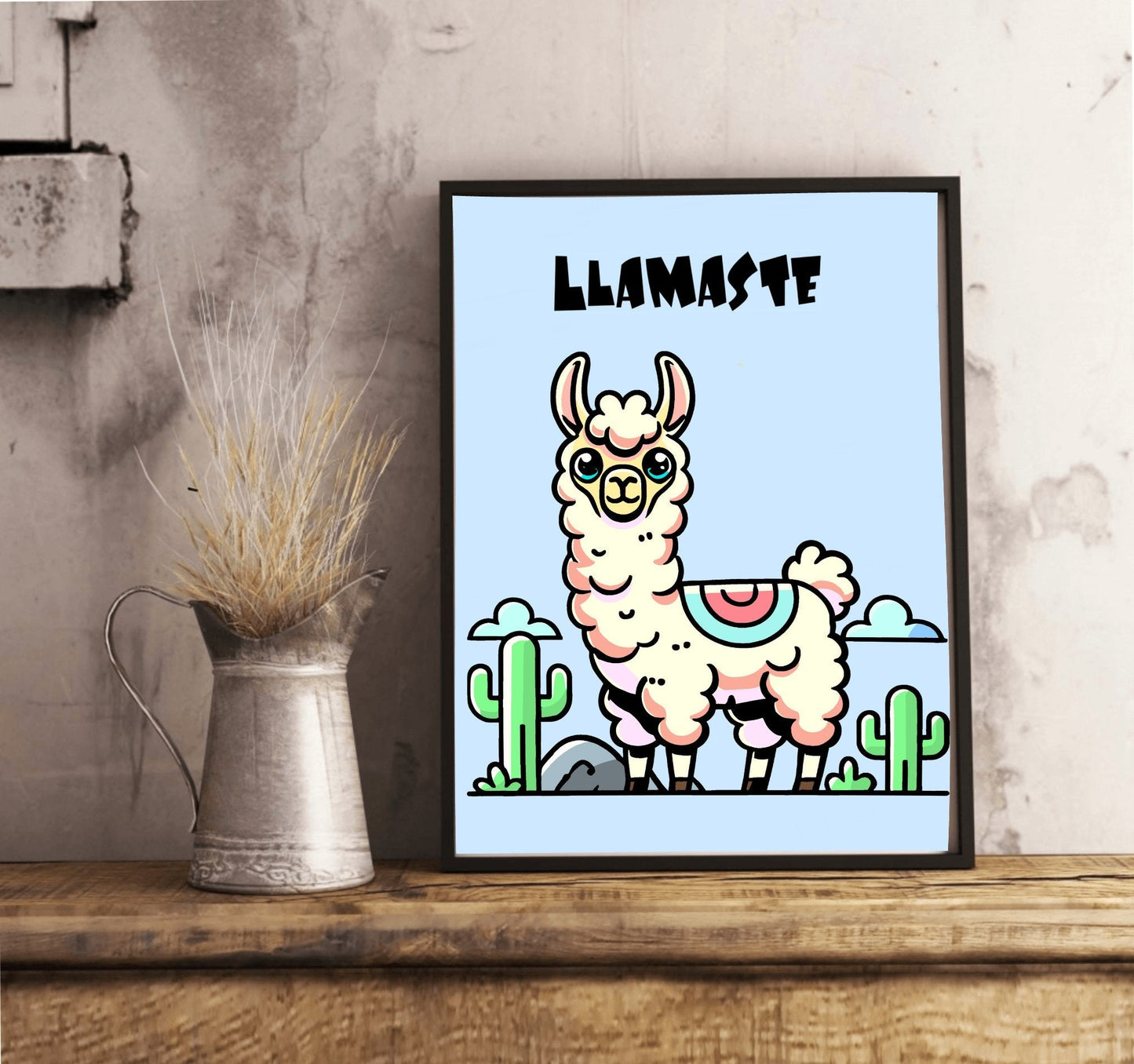 Llamaste Yoga Llama Art Print – Funny & Peaceful Decor - mezetto KEOLIX KEOLIX