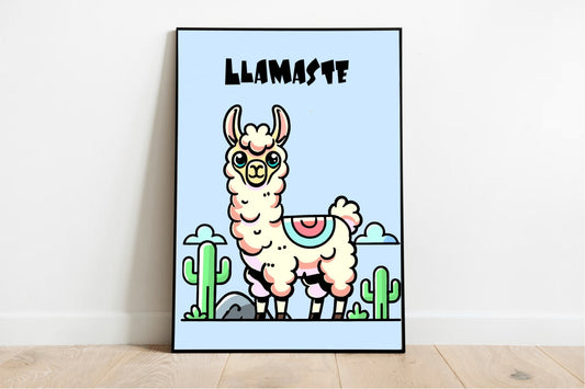 Llamaste Yoga Llama Art Print – Funny & Peaceful Decor - mezetto KEOLIX KEOLIX