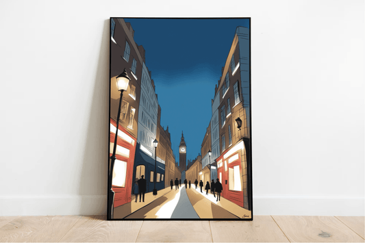 London Night Skyline Print | Starry Cityscape Wall Art - mezetto KEOLIX KEOLIX