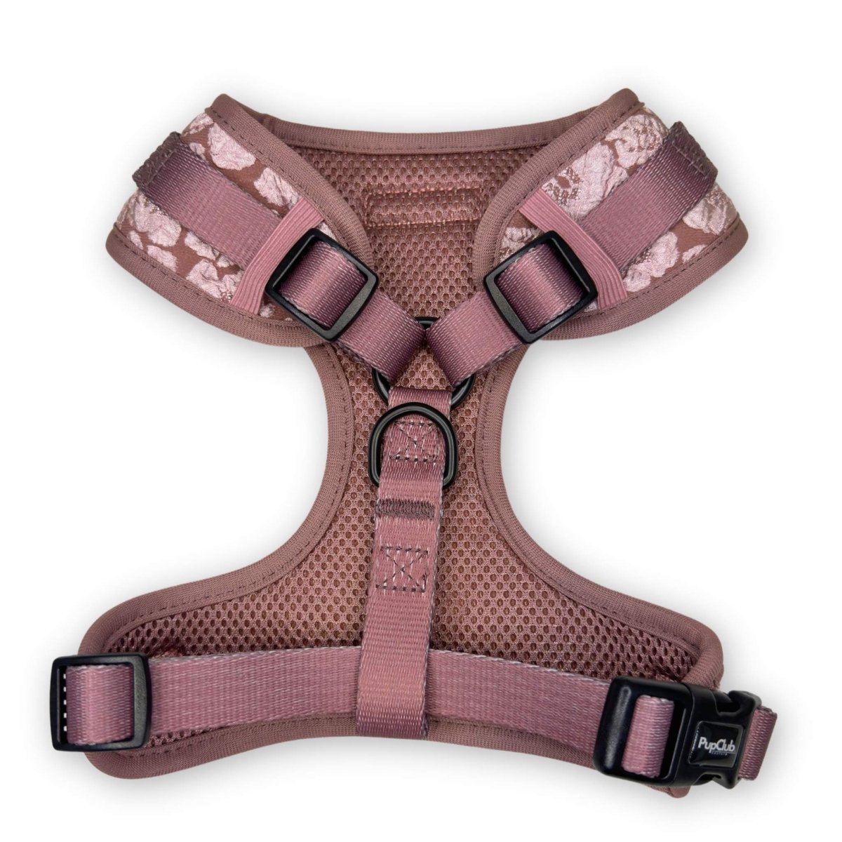 Luxe Adjustable Harness - Mocha Petals - mezetto PupClub Couture PupClub Couture