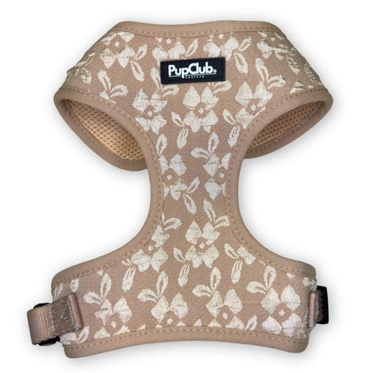 Luxe Adjustable Harness - Toffee Latte Petals - mezetto PupClub Couture PupClub Couture