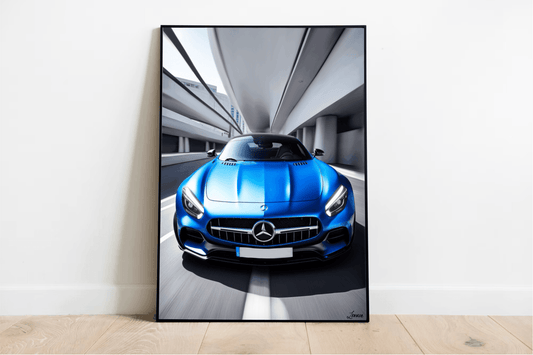 Luxury Performance Car Print | Silver Sport Poster - mezetto KEOLIX KEOLIX