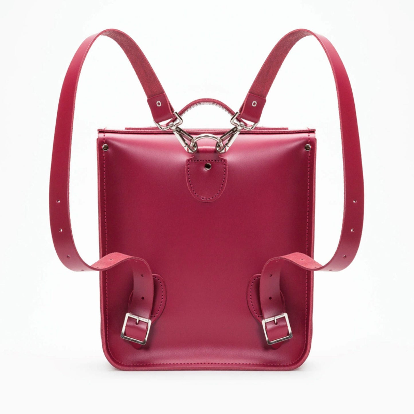 Handmade Leather City Backpack - Magenta-2