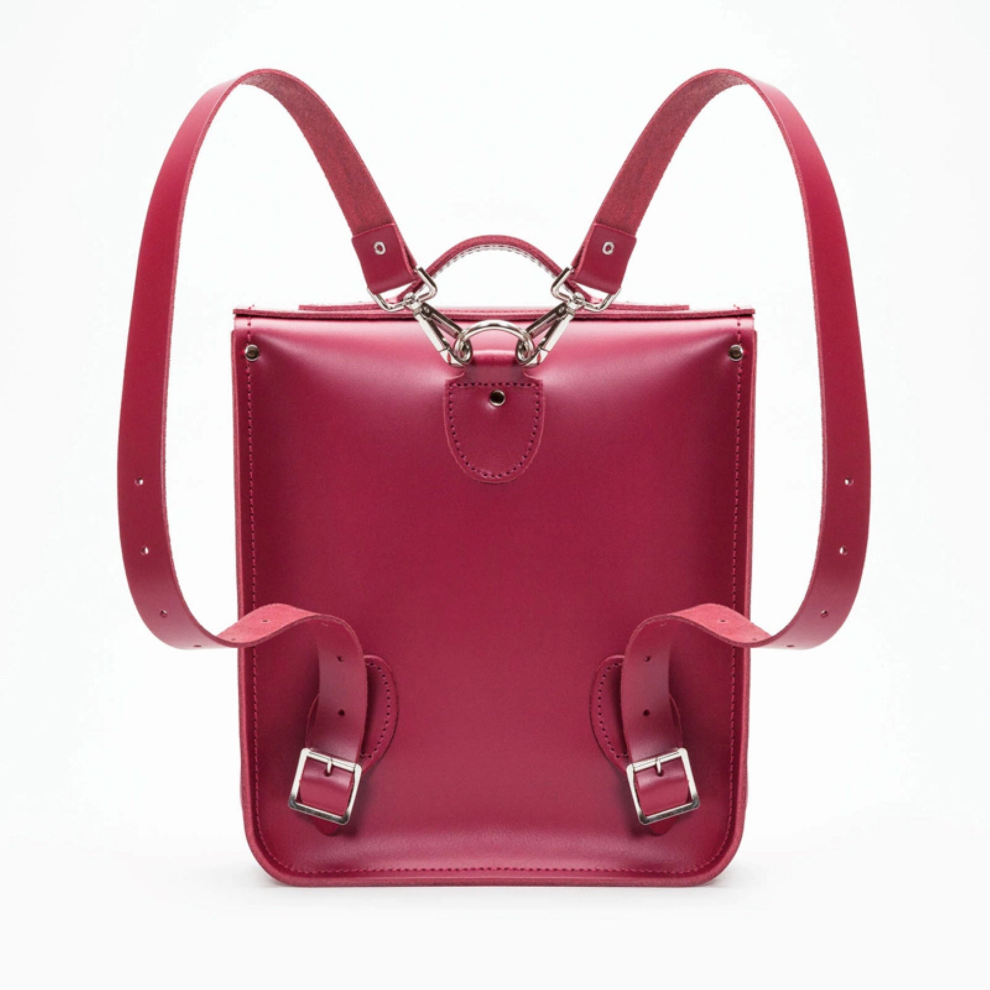 Handmade Leather City Backpack - Magenta-2