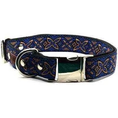 Majestic Cotton Dog Collar with Custom Engraving - mezetto