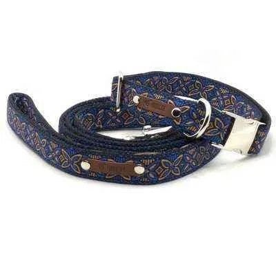 Majestic Cotton Dog Collar with Custom Engraving - mezetto