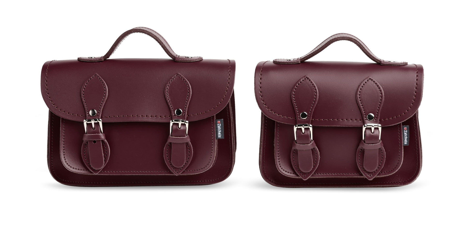 Handmade Leather Micro Satchel - Marsala Red-4