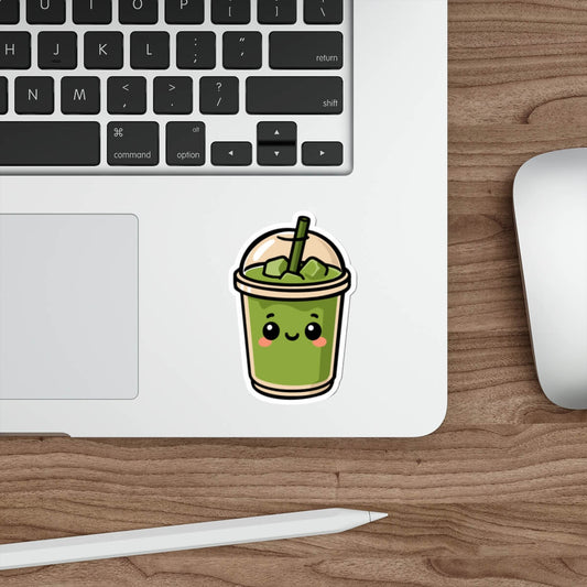 Cute Matcha Cup Sticker – Waterproof Kawaii Vinyl