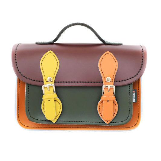 Handmade Leather Micro Satchel - Autumnal Kaleidoscope-0
