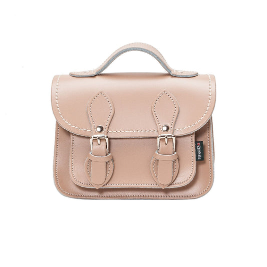 Handmade Leather Micro Satchel - Iced Coffee-0