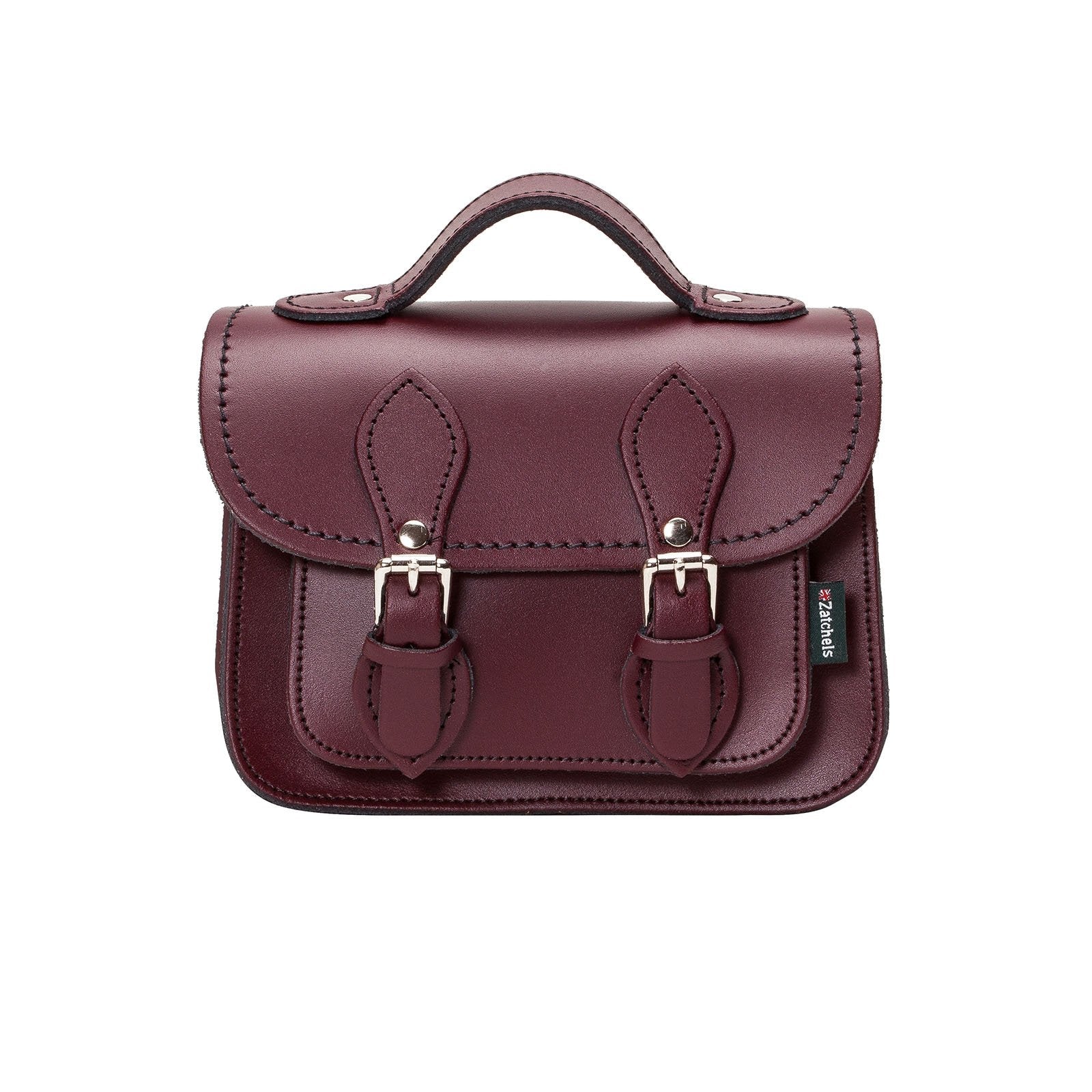 Handmade Leather Micro Satchel - Marsala Red-0