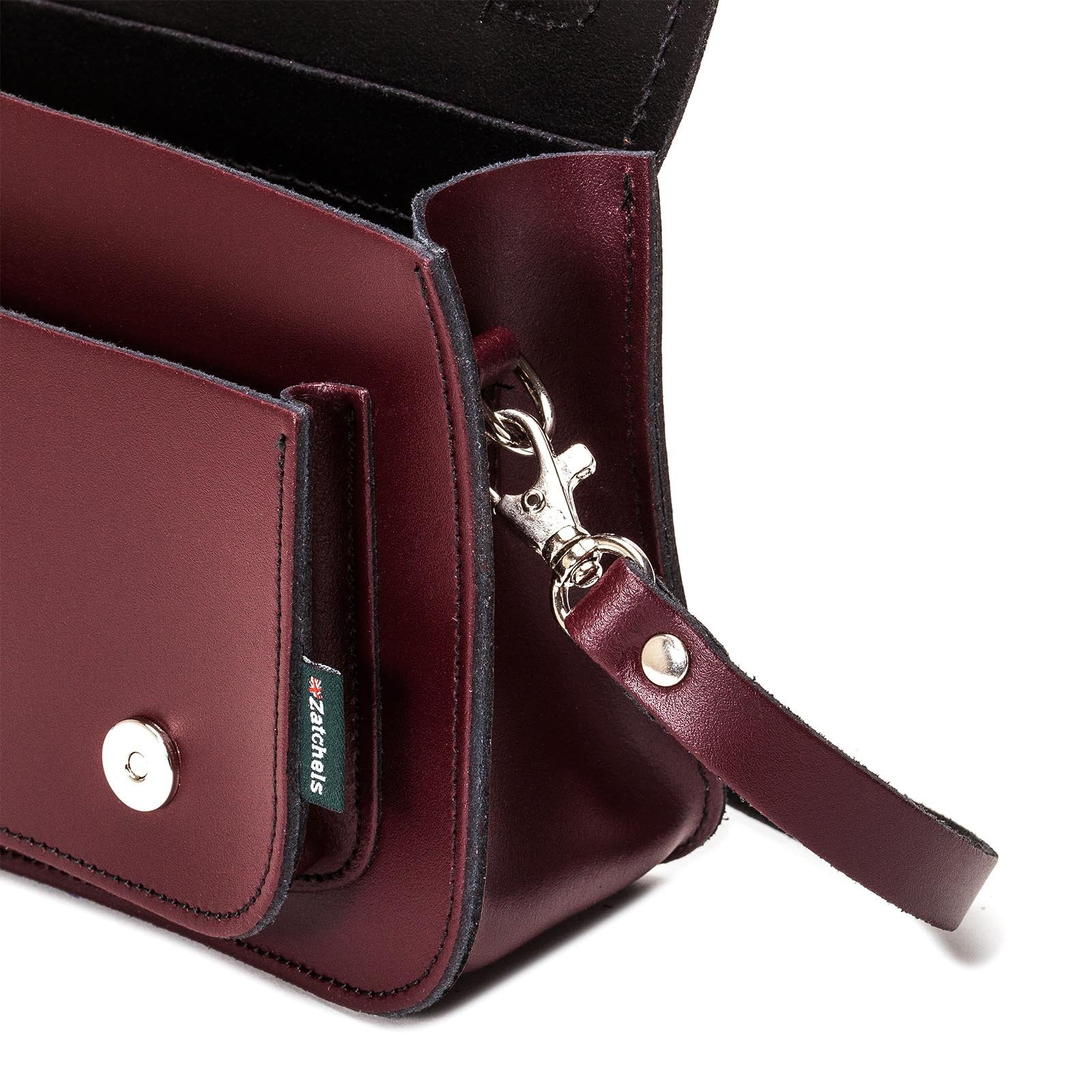 Handmade Leather Micro Satchel - Marsala Red-2