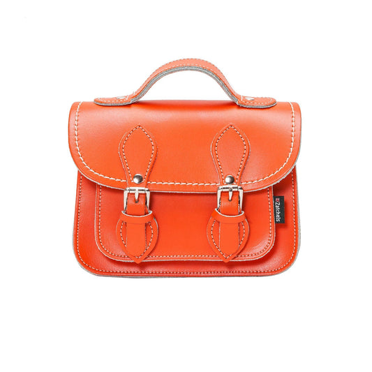 Handmade Leather Micro Satchel - Orange-0