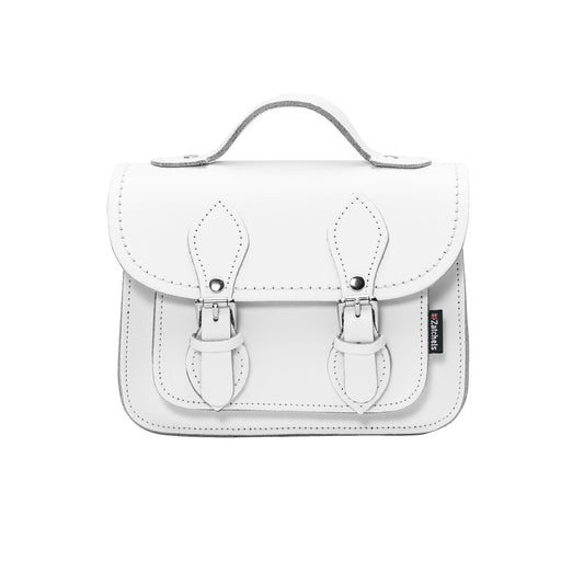 Handmade Leather Micro Satchel - White-0