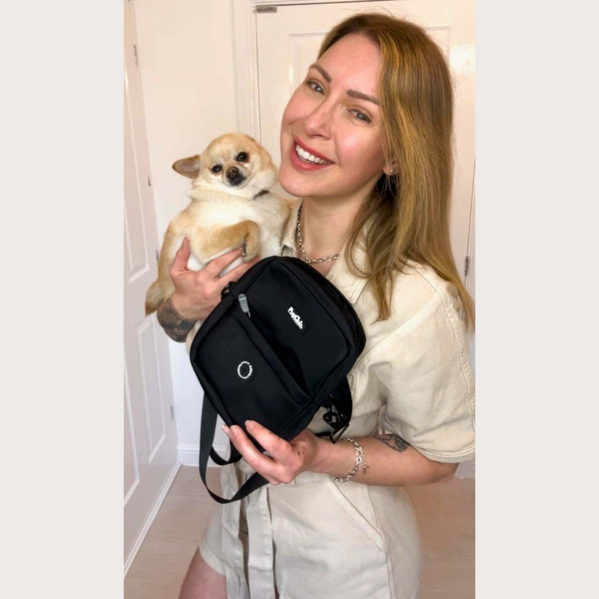 Mini Dog Walking Bag - Black - mezetto PupClub Couture PupClub Couture