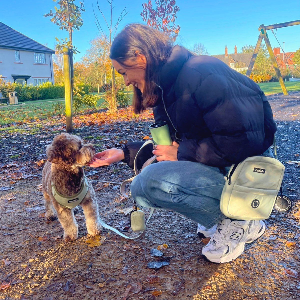 Mini Dog Walking Bag - Sage Green - mezetto PupClub Couture PupClub Couture