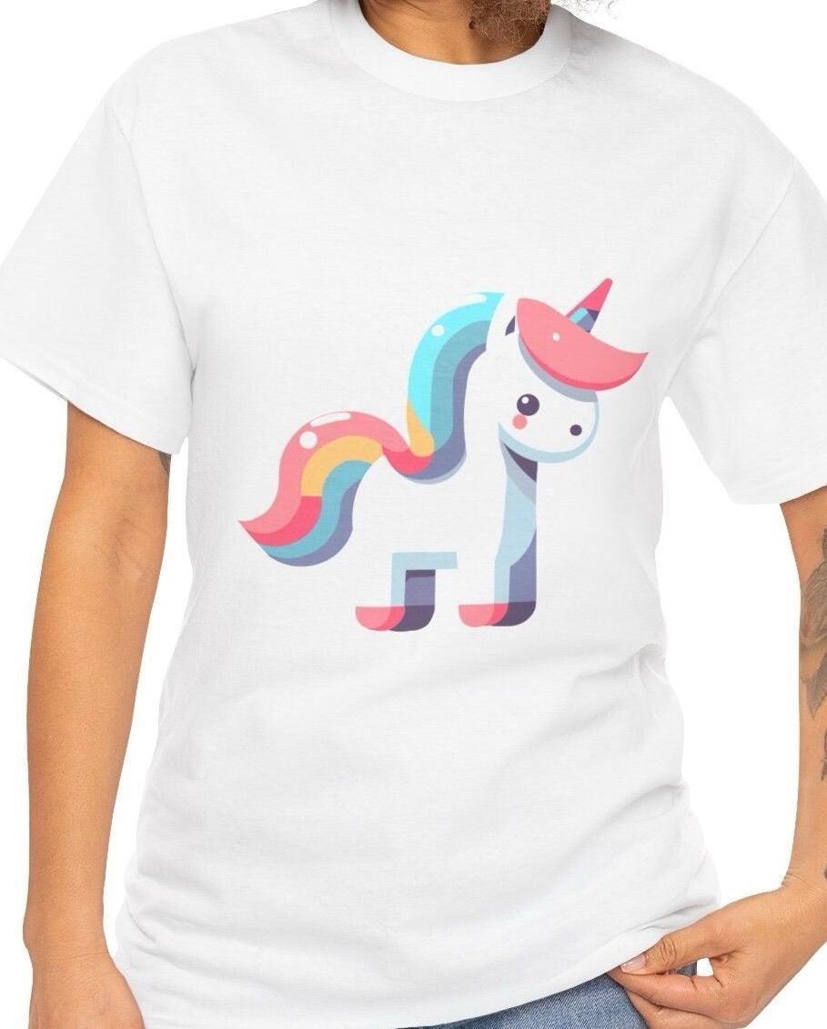 Minimalist Cartoon Unicorn T-Shirt | Whimsical Magic Tee - mezetto KEOLIX KEOLIX