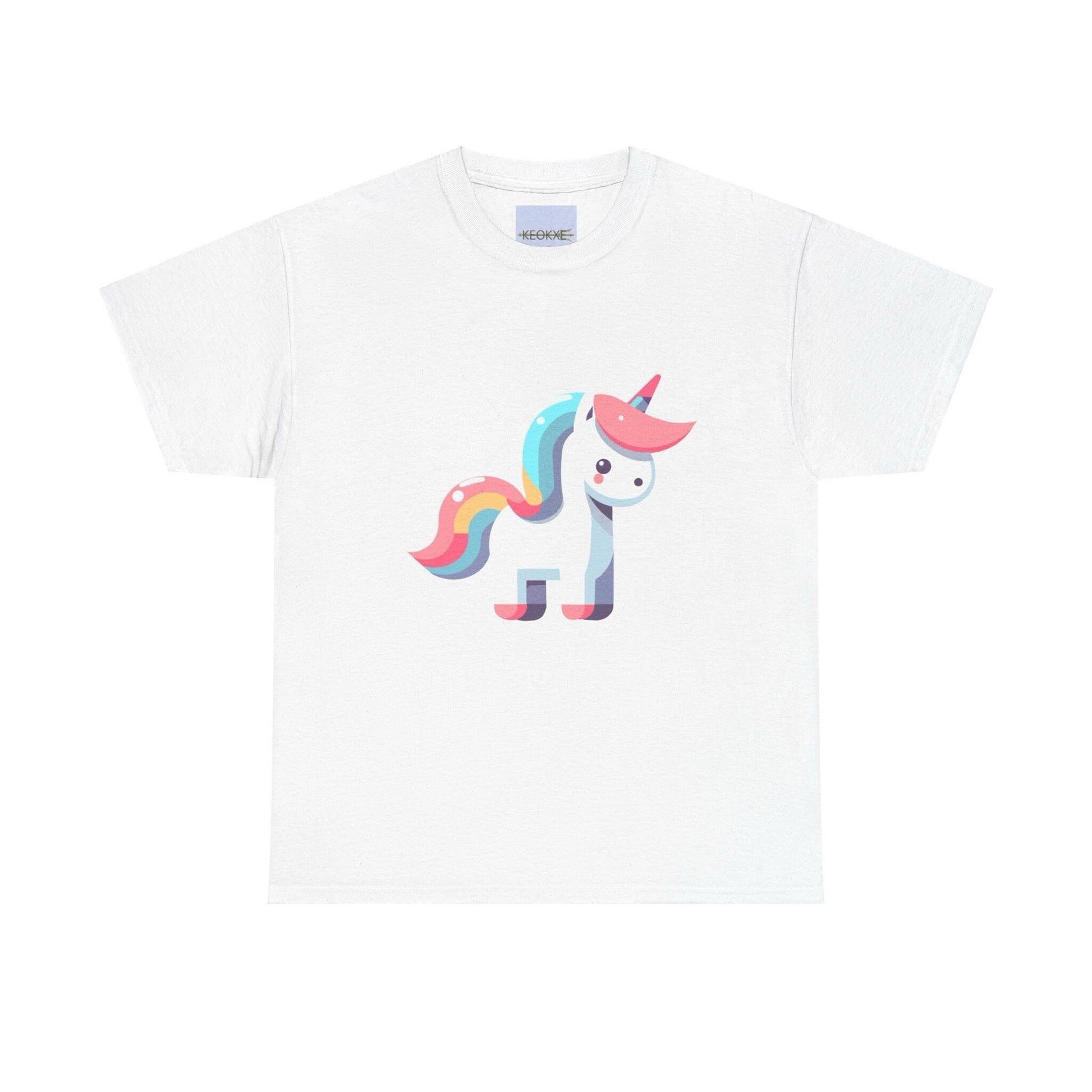 Minimalist Cartoon Unicorn T-Shirt | Whimsical Magic Tee - mezetto KEOLIX KEOLIX