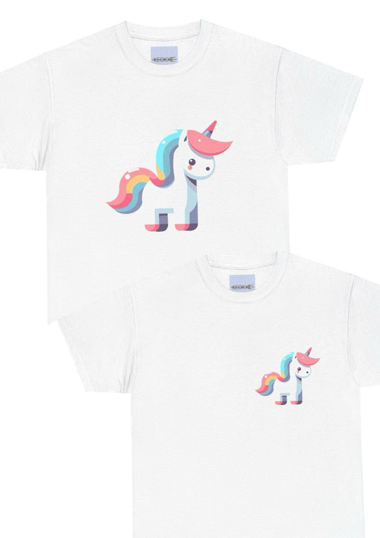 Minimalist Cartoon Unicorn T-Shirt | Whimsical Magic Tee - mezetto KEOLIX KEOLIX