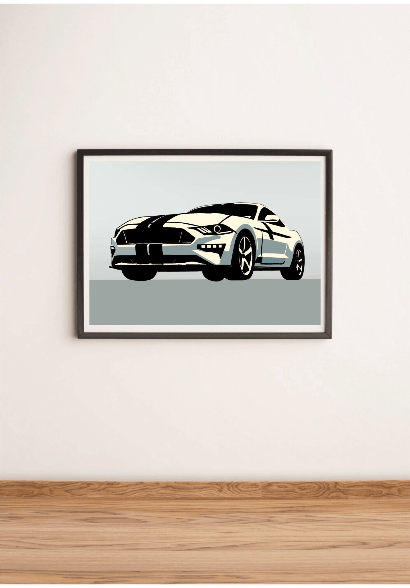 Modern Muscle Car Print – Sleek White Fastback Poster - mezetto KEOLIX KEOLIX