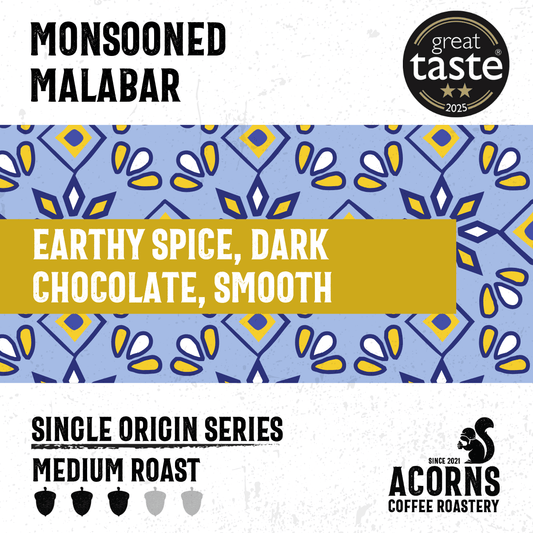 Monsooned Malabar Medium Roast - mezetto Acorns Coffee & Cake Acorns Coffee & Cake