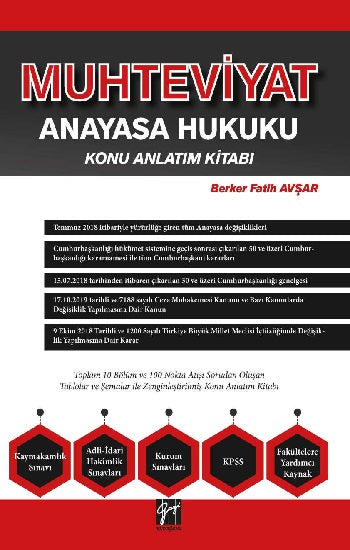 Muhteviyat Anayasa Hukuku Anlatım Kitabı