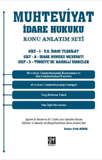 Muhteviyat İdare Hukuku Konu Anlatım Seti (3 Cilt Takım)