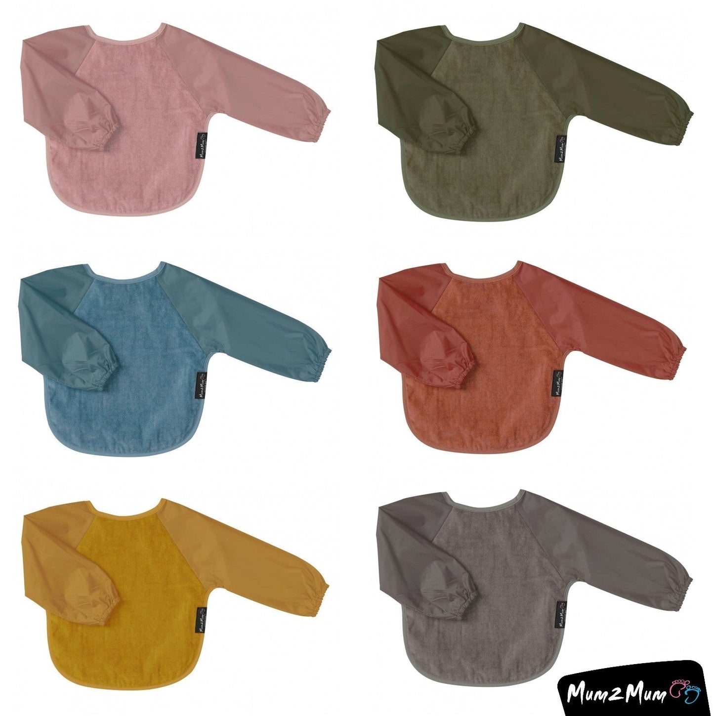 Mum 2 Mum Sleeved Wonder Bib - Two Sizes, 15 Colours - mezetto Baby&More Baby&More