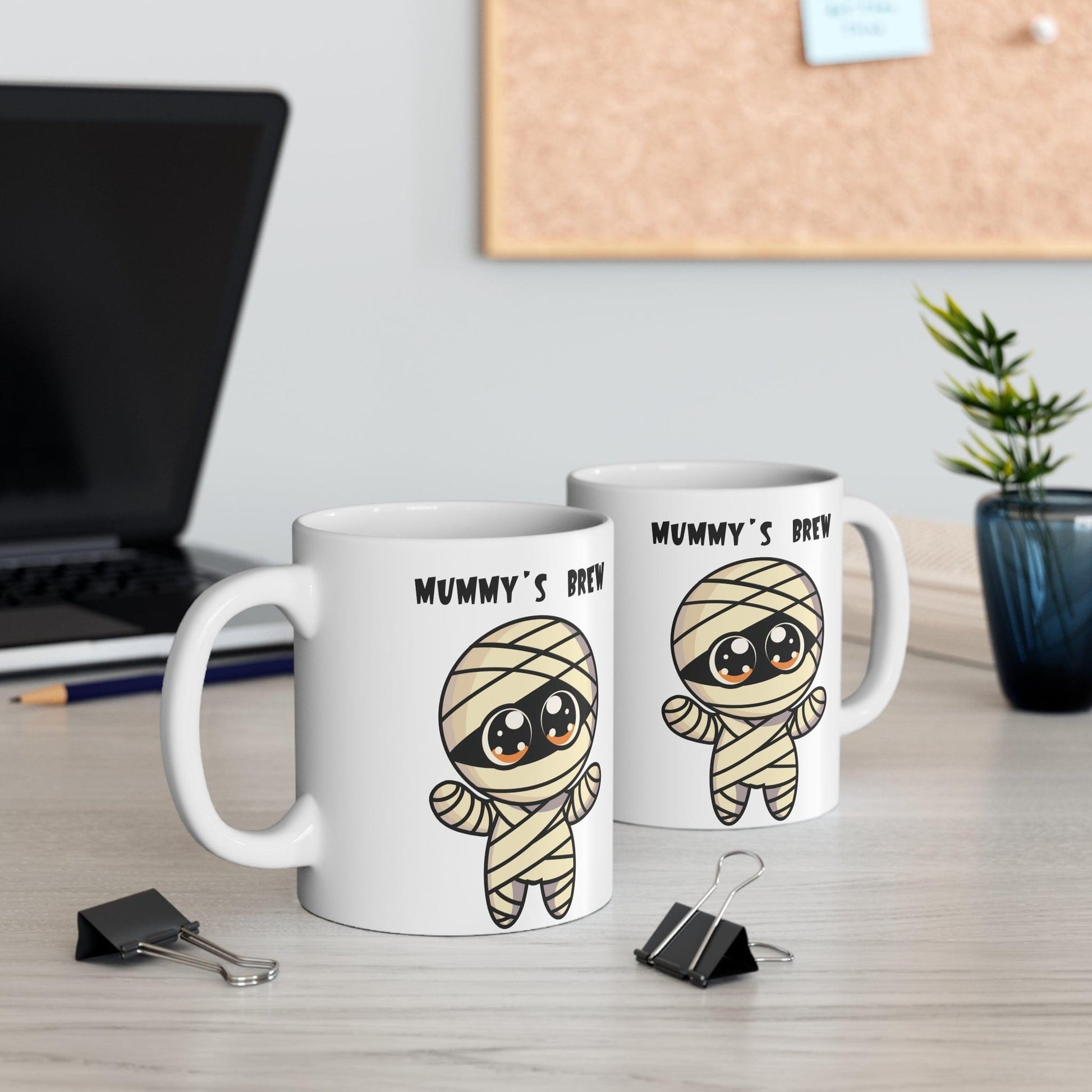 Mummy’s Brew – Cartoon Halloween Mummy Ceramic Mug (11 oz) - mezetto KEOLIX KEOLIX