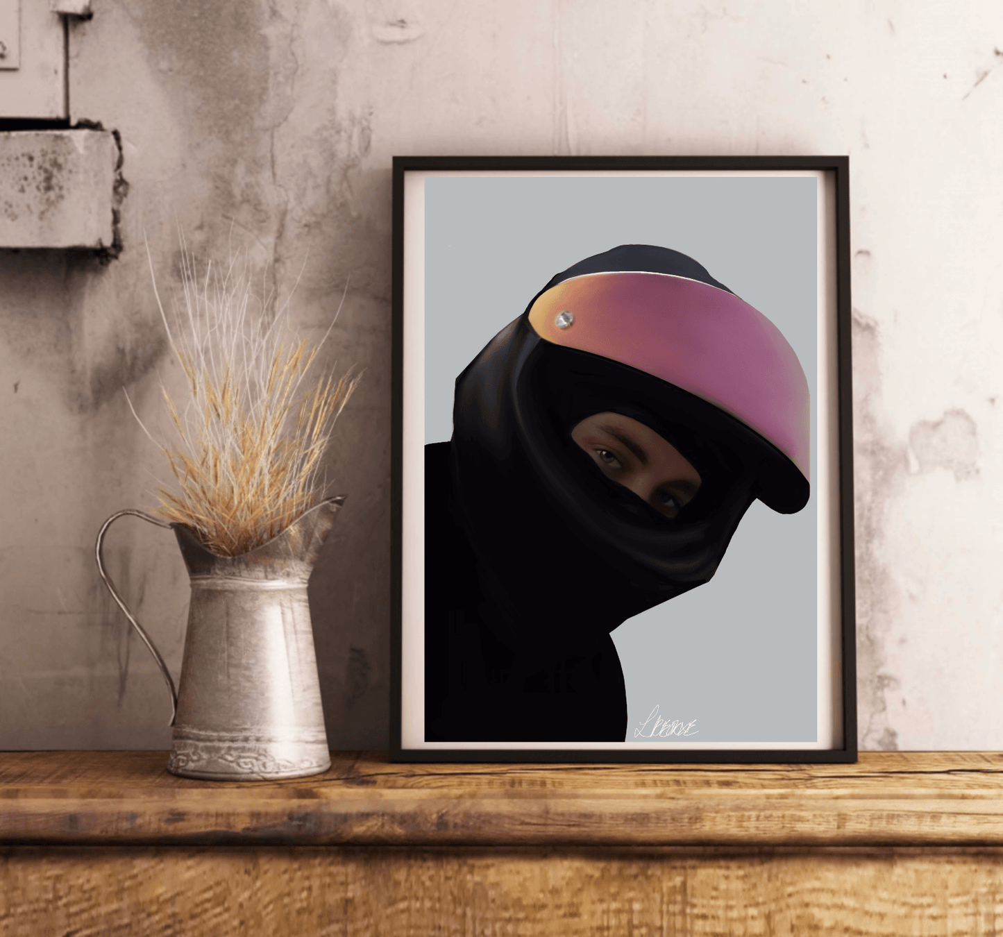 Mysterious Rider Art Print | Motorcycle Helmet Wall Decor - mezetto KEOLIX KEOLIX