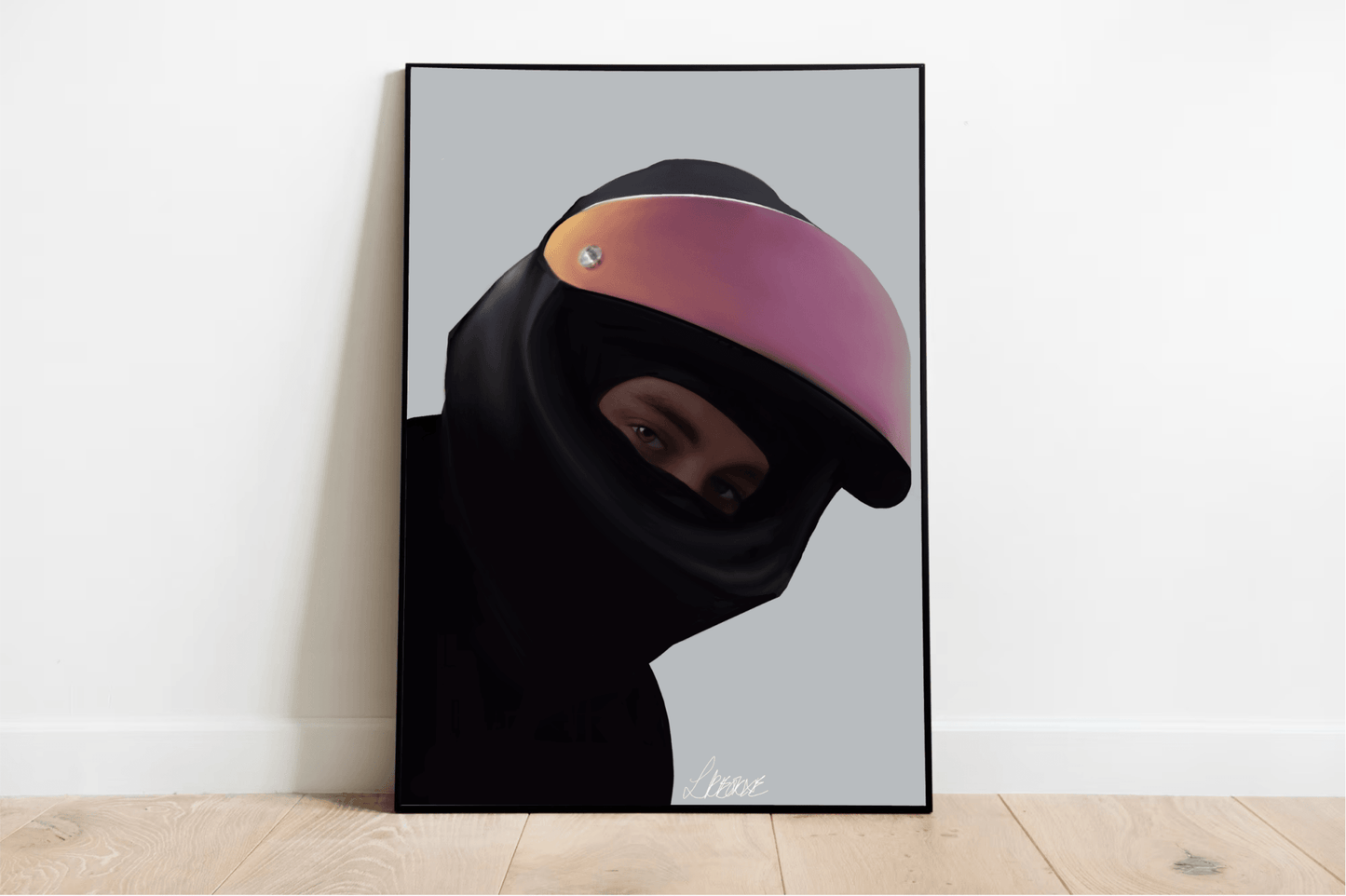 Mysterious Rider Art Print | Motorcycle Helmet Wall Decor - mezetto KEOLIX KEOLIX