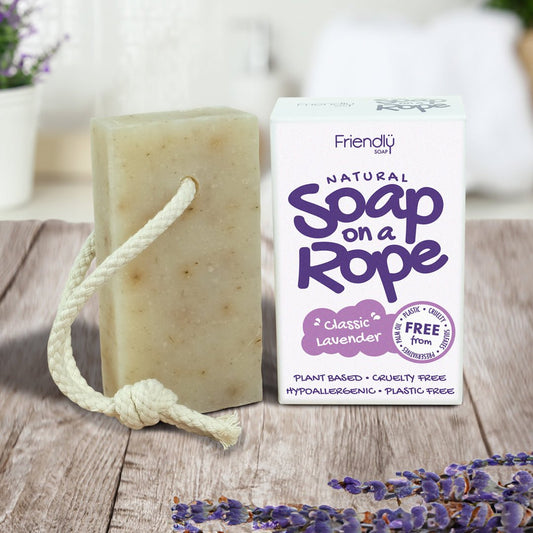 Natural Soap On A Rope - 'Classic' Lavender 125g - mezetto Friendly Soap Friendly Soap