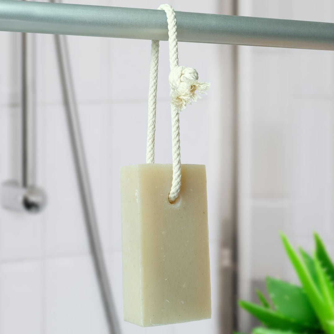 Natural Soap On A Rope - 'Soothing' Aloe Vera 125g - mezetto Friendly Soap Friendly Soap