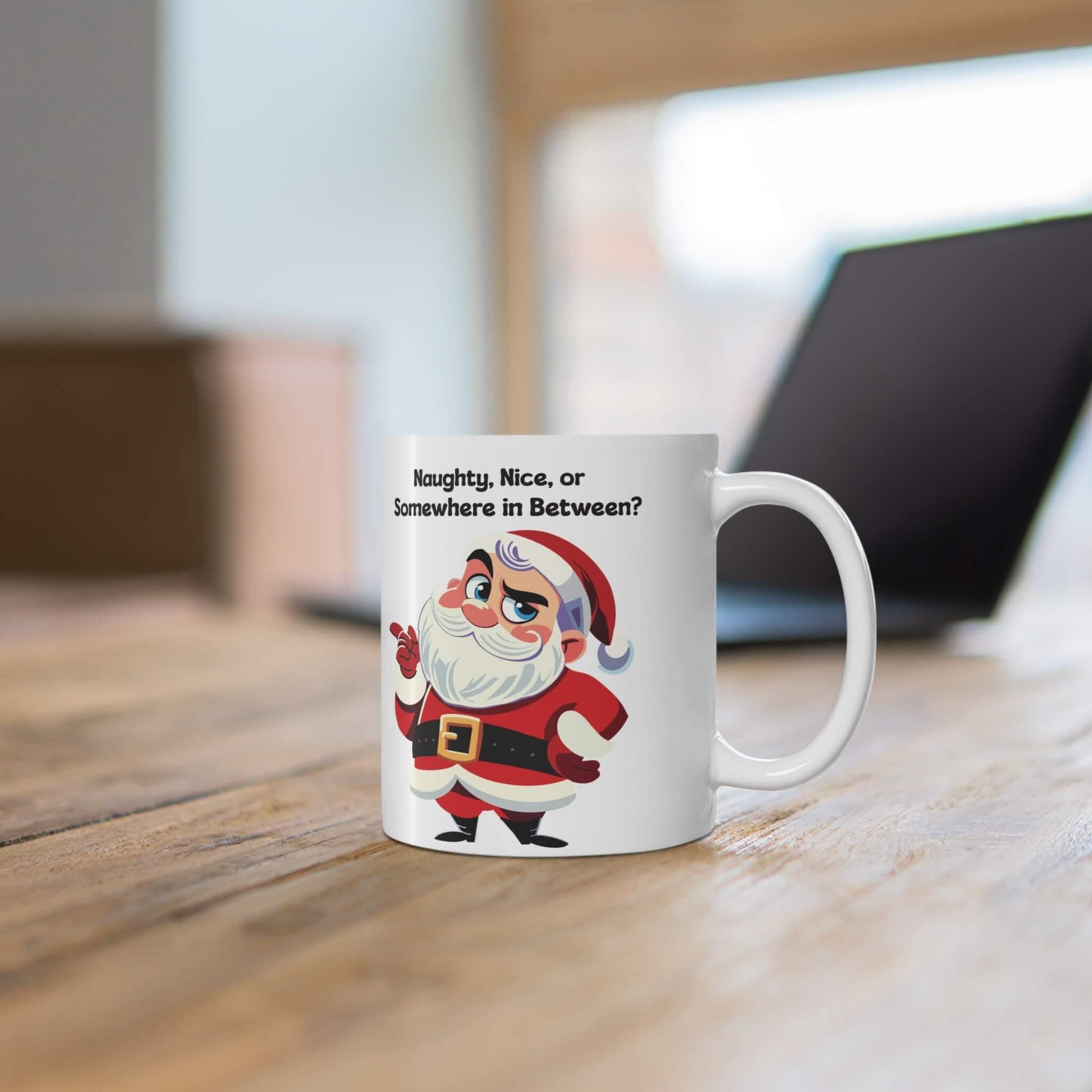 Naughty, Nice, or In Between? – Santa Christmas Mug - mezetto KEOLIX KEOLIX