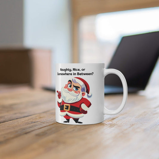 Naughty, Nice, or In Between? – Santa Christmas Mug - mezetto KEOLIX KEOLIX