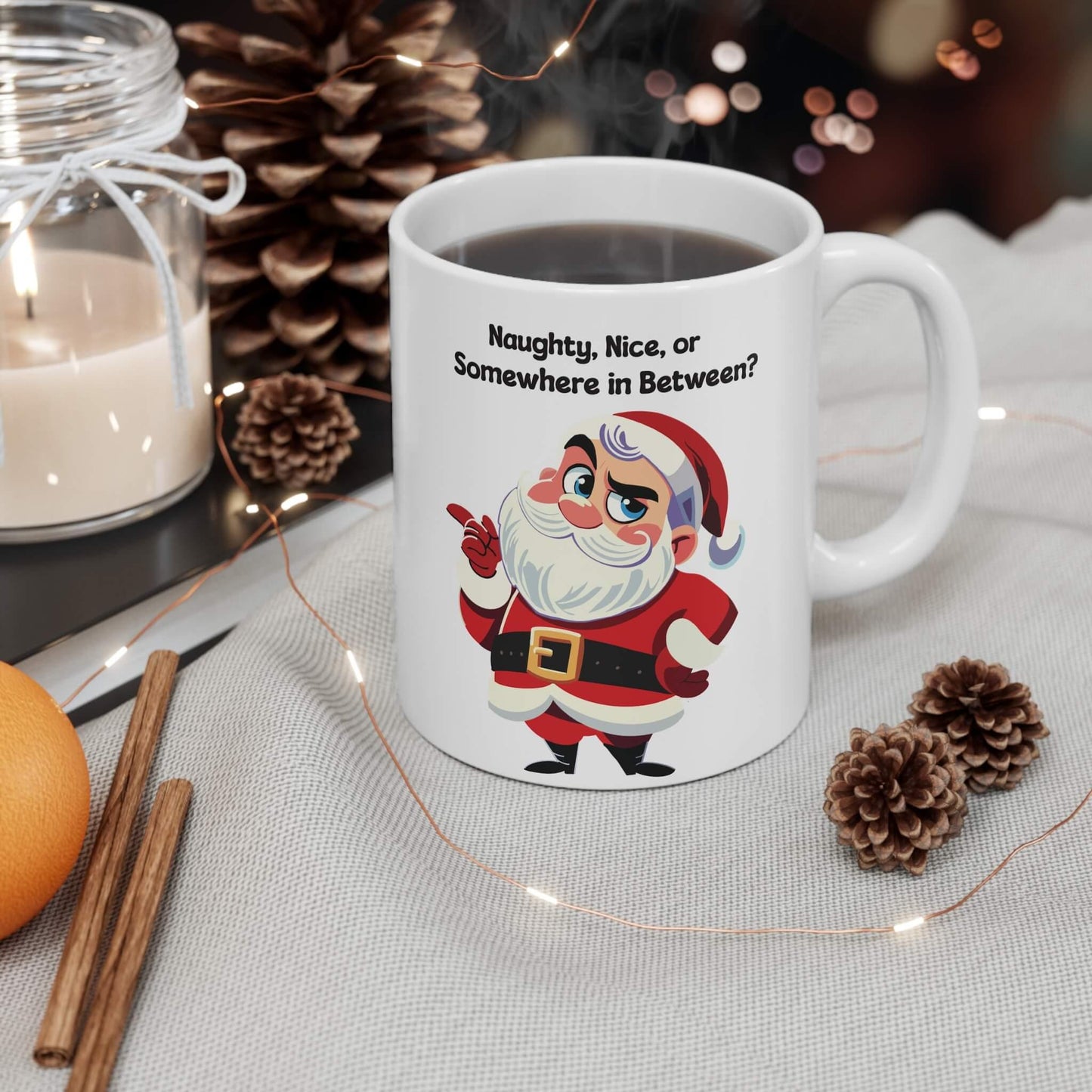 Naughty, Nice, or In Between? – Santa Christmas Mug - mezetto KEOLIX KEOLIX