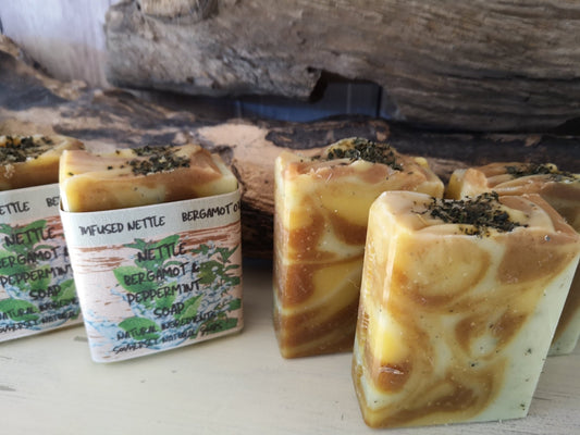 Nettle Pepermint & Bergamot Vegan Soap - mezetto Shopify Collective Somerset Natural Soaps