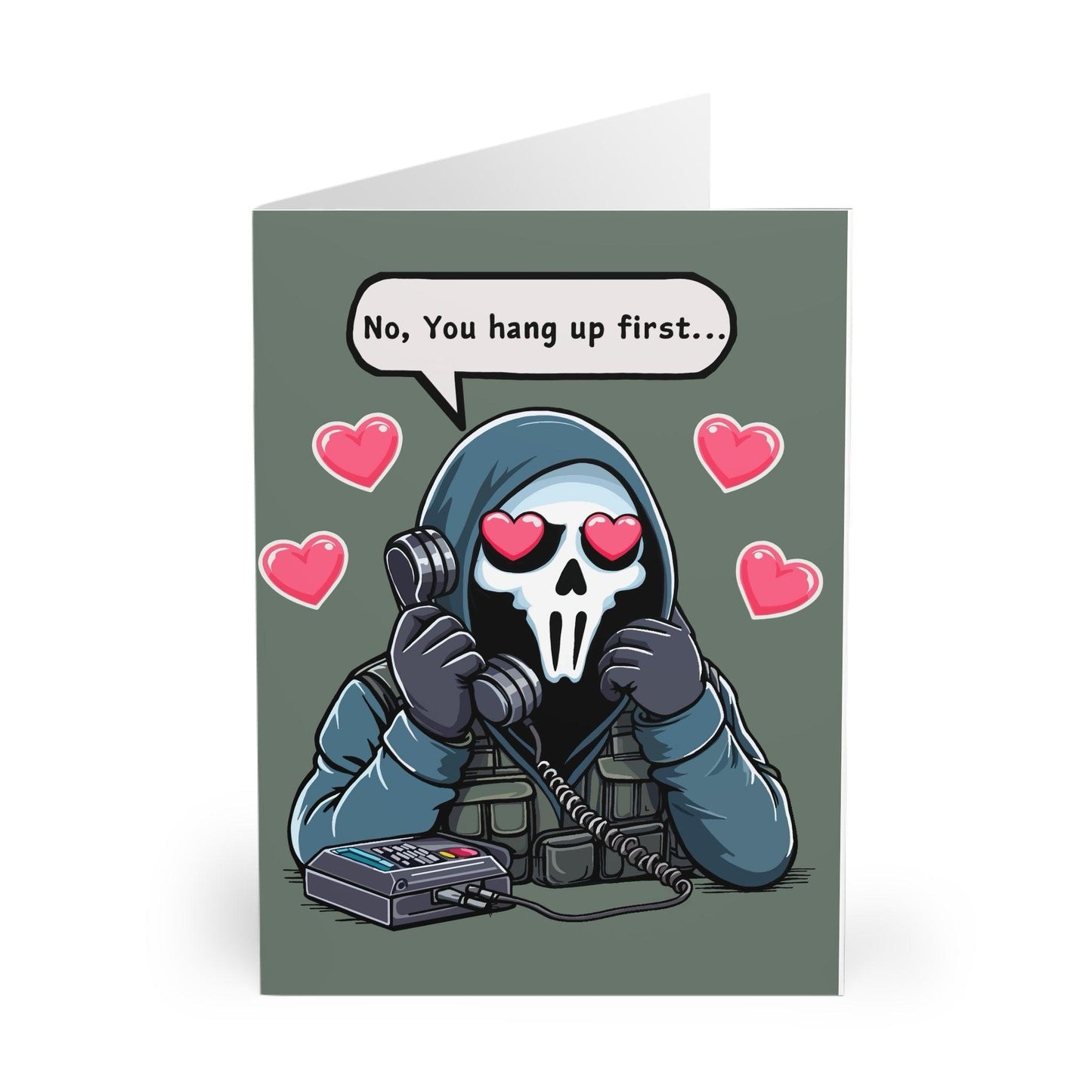 No, You Hang Up First – Funny Gaming - Themed Love Card - mezetto KEOLIX KEOLIX