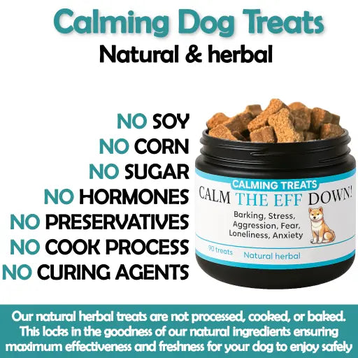 Calming dog treats for barking, stress, anxiety (natural herbal)